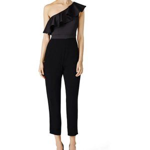 Cynthia Black Ruffle Shoulder Jumpsuit